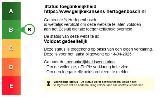 Toegankelijkheidslabel B - Gelijke kansen 